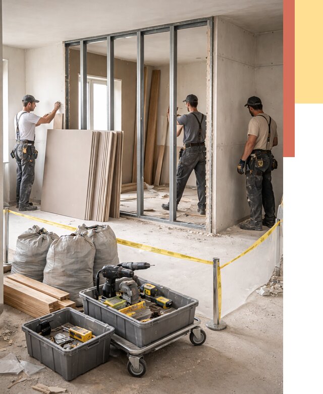 Перенос гипсокартонной перегородки в Сосновоборске под ключ от 4655 руб. | Демонтаж и монтаж – ОТДЕЛОЧНИК-Ссб