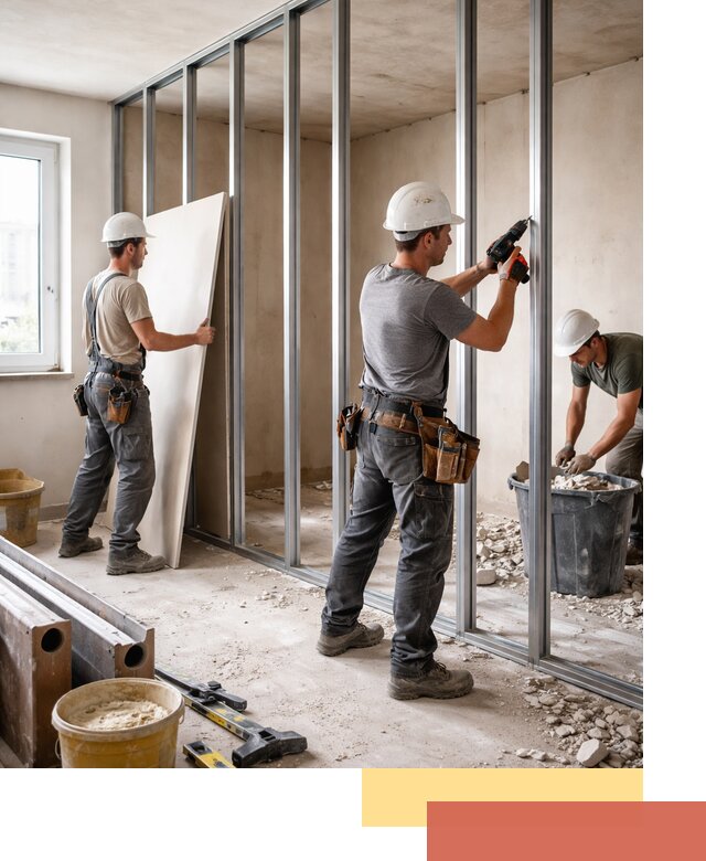 Перенос гипсокартонной перегородки в Сосновоборске профессионально и быстро