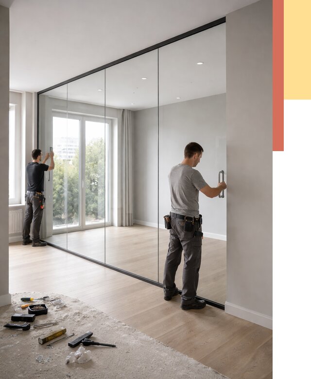 Изготовление стеклянных перегородок в Сосновоборске от 12776 руб. под ключ | ОТДЕЛОЧНИК-Ссб