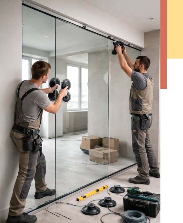 Монтаж стеклянных перегородок в Сосновоборске от 6724 руб. | ОТДЕЛОЧНИК-Ссб