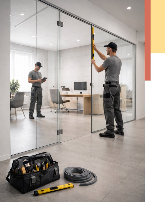 Цельностеклянные перегородки под ключ в Сосновоборске от 9828 руб. — монтаж и цены | ОТДЕЛОЧНИК-Ссб