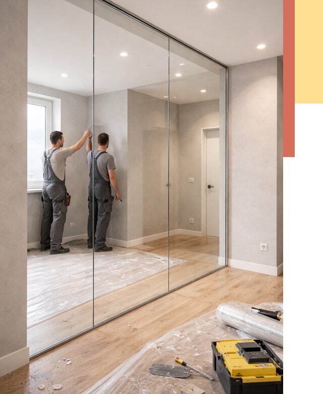 Безрамные стеклянные перегородки в Сосновоборске — монтаж от 9828 руб. | ОТДЕЛОЧНИК-Ссб