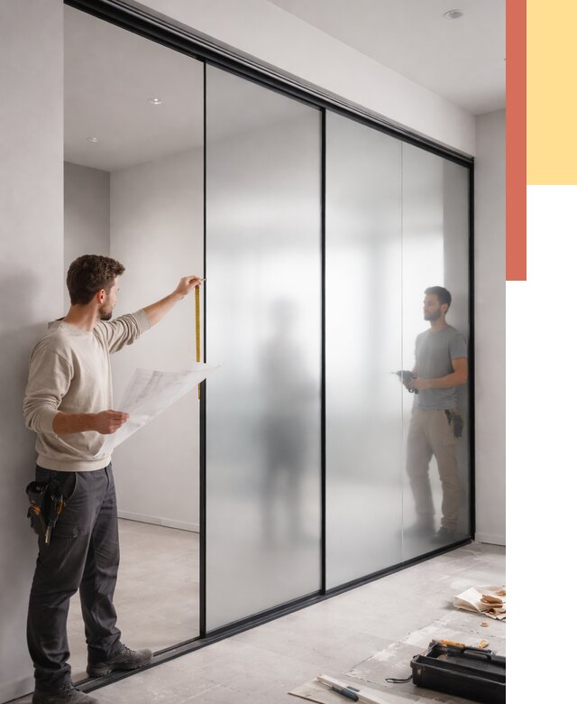 Матовые стеклянные перегородки в Сосновоборске от 8793 руб. — монтаж и установка | ОТДЕЛОЧНИК-Ссб