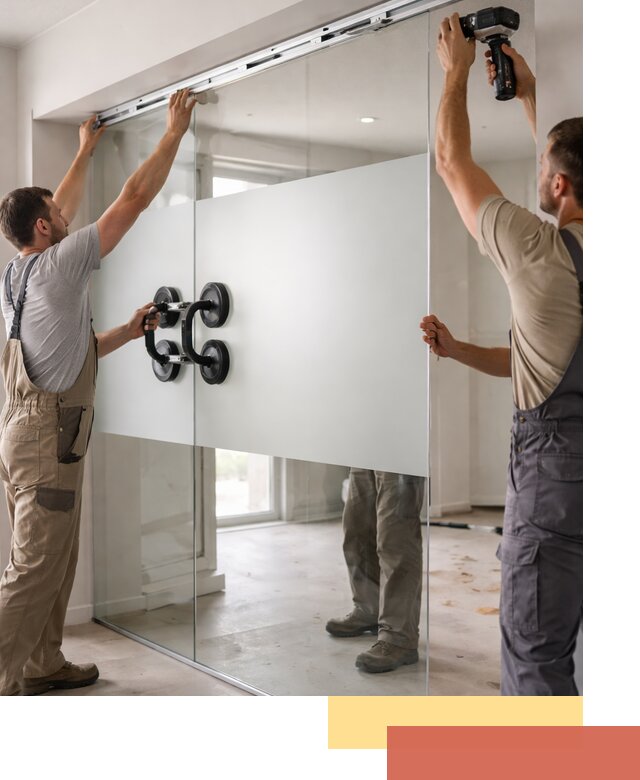 Матовые стеклянные перегородки под ключ в Сосновоборске