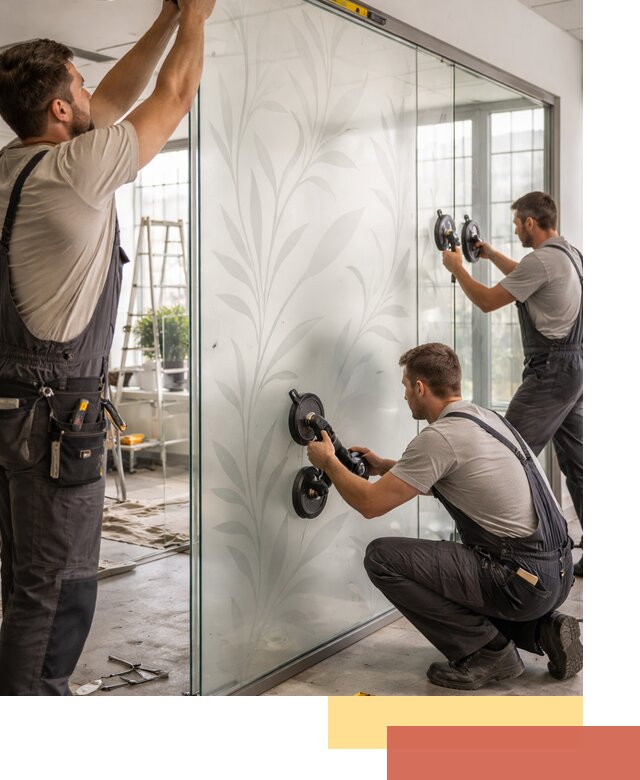 Стеклянные перегородки с рисунком на заказ в Сосновоборске