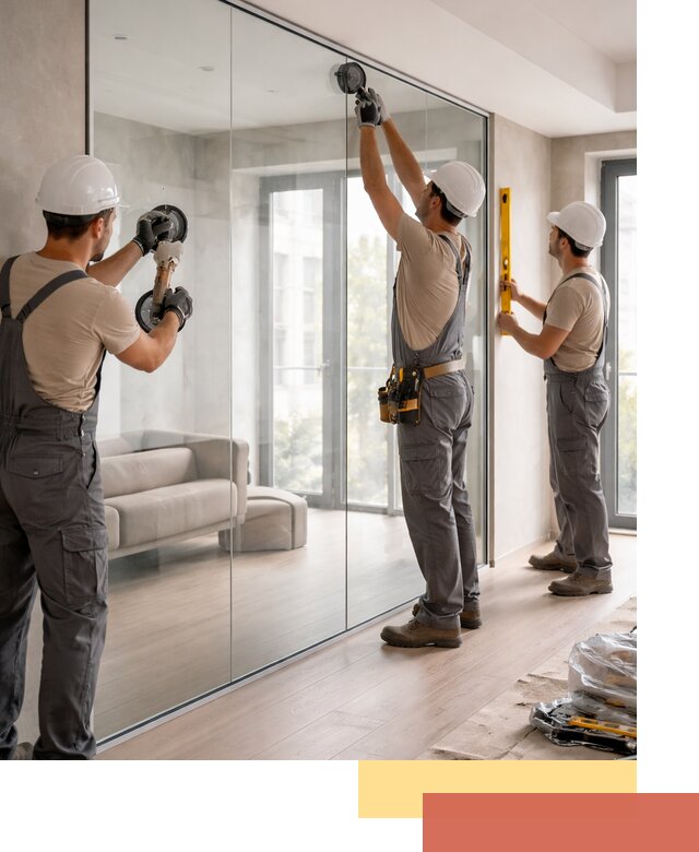 Перегородки из закаленного стекла в Сосновоборске для офисов и квартир