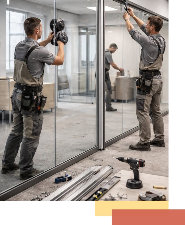 Стеклянные офисные перегородки под ключ в Сосновоборске