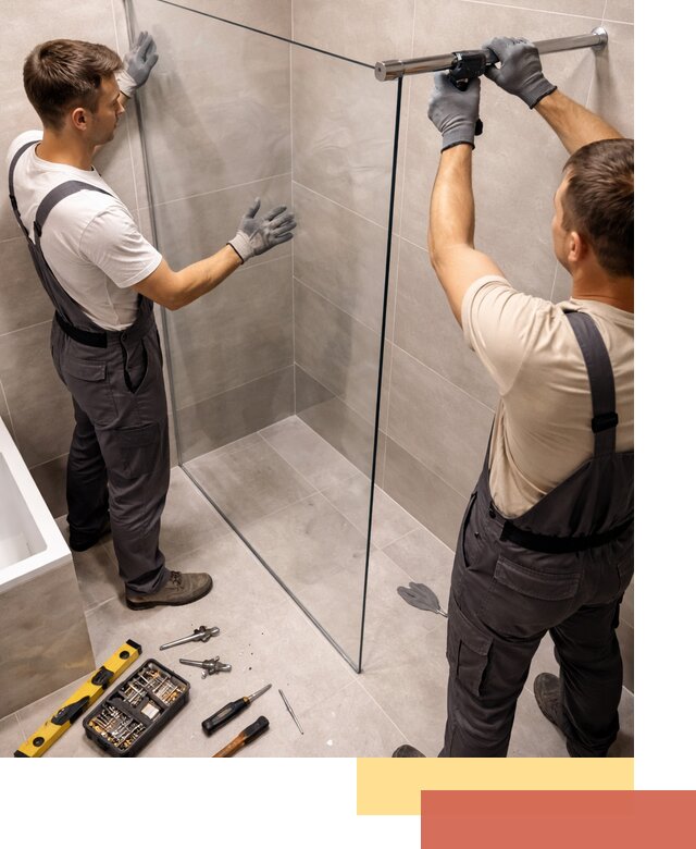 Стеклянные перегородки для душа в Сосновоборске — изготовление и монтаж