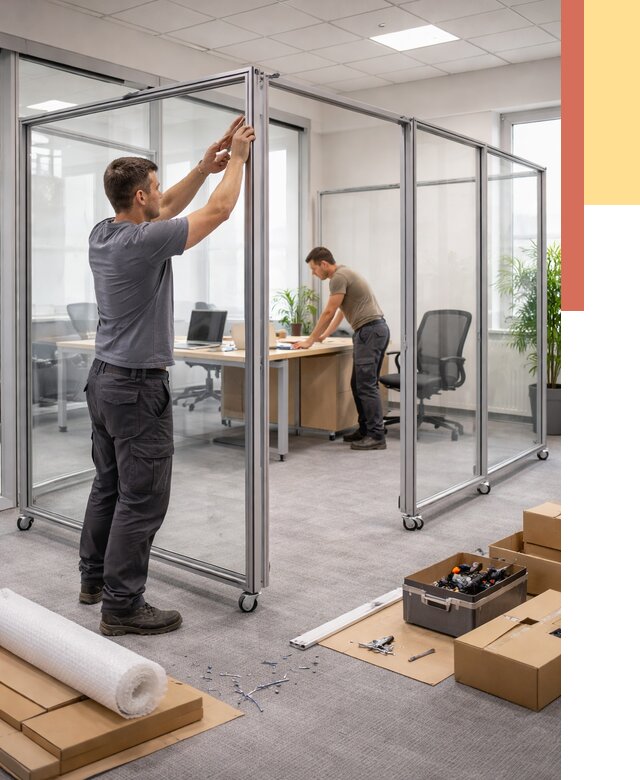 Мобильные офисные перегородки в Сосновоборске от 12931 руб. — установка под ключ | ОТДЕЛОЧНИК-Ссб