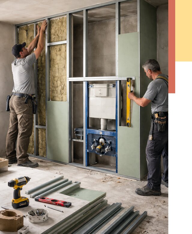 Установка сантехнических перегородок в Сосновоборске от 8793 руб. | ОТДЕЛОЧНИК-Ссб