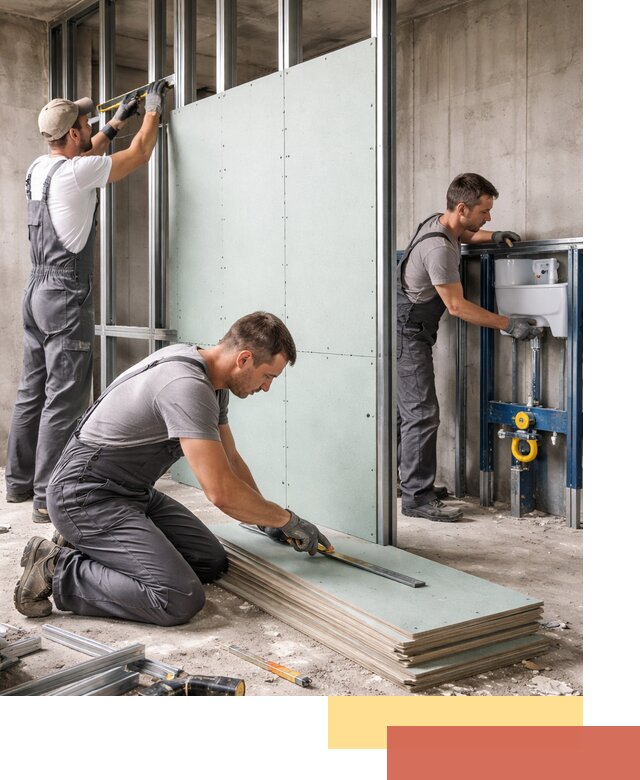 Монтаж и ремонт сантехнических перегородок в Сосновоборске