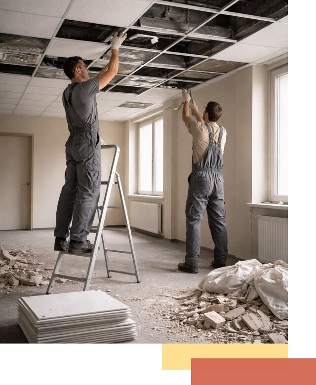 Демонтаж потолков Армстронг профессионально в Сосновоборске