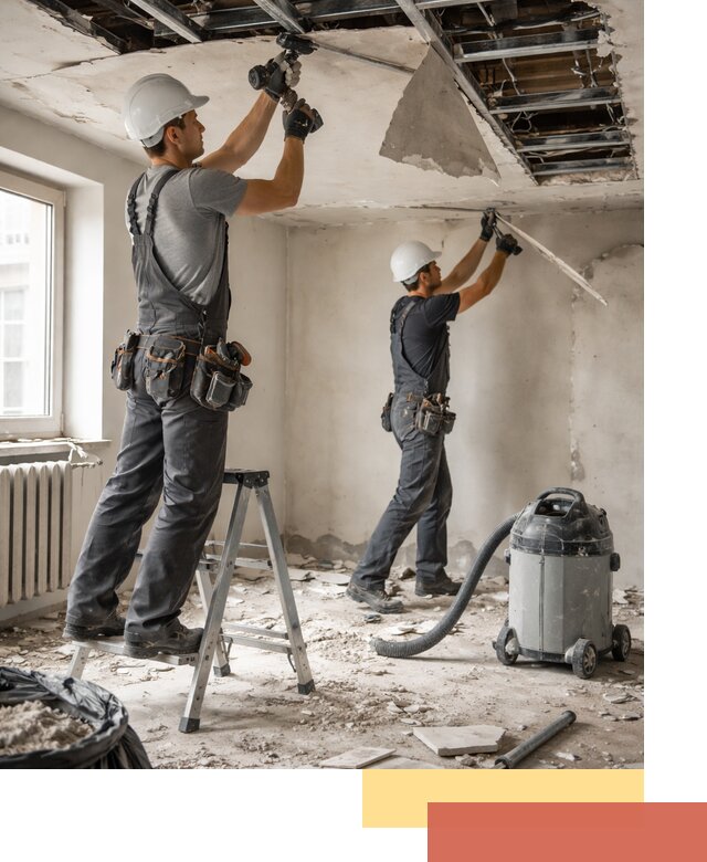 Демонтаж гипсокартонного потолка в Сосновоборске быстро и аккуратно