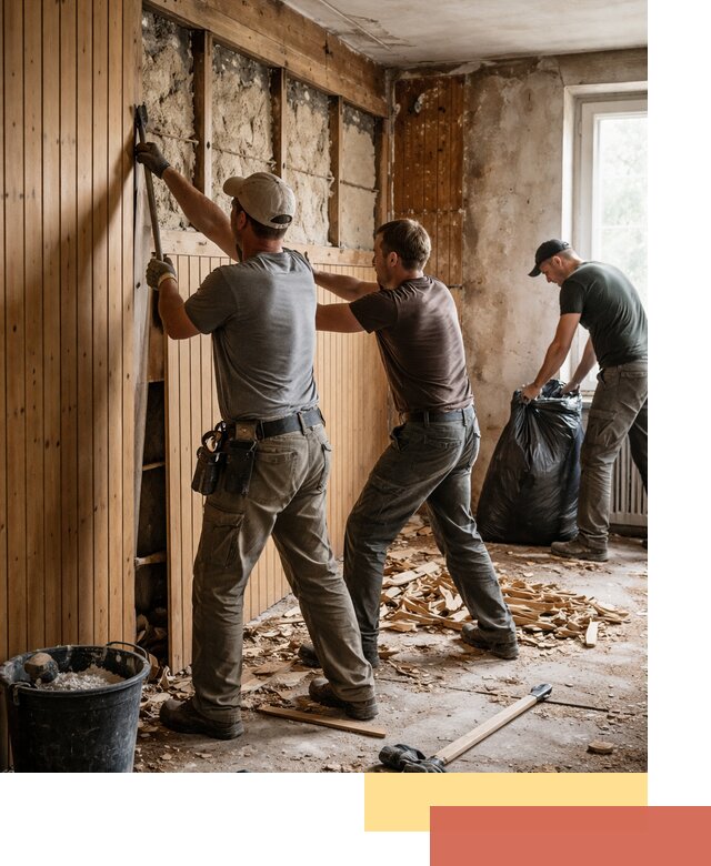 Демонтаж вагонки и вывоз материалов в Сосновоборске