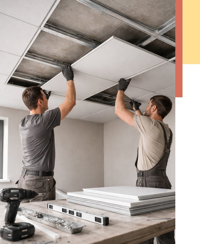 Монтаж кассетного потолка в Сосновоборске от 4655 руб/м2 — установка и сборка | ОТДЕЛОЧНИК-Ссб