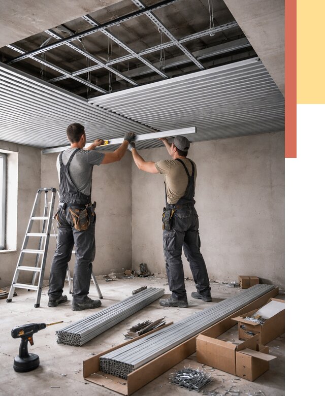 Монтаж реечного потолка в Сосновоборске от 4655 руб. под ключ | ОТДЕЛОЧНИК-Ссб