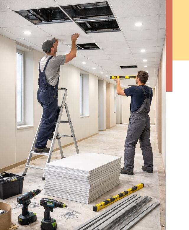 Ремонт потолка Армстронг в Сосновоборске от 4655 руб. — быстро и недорого | ОТДЕЛОЧНИК-Ссб