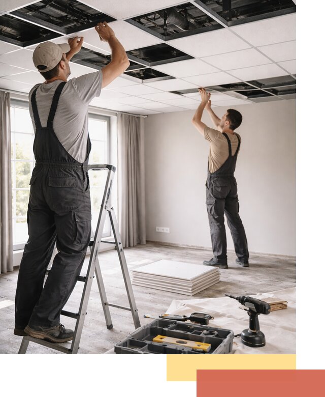 Замена плит подвесного потолка в Сосновоборске быстро и качественно