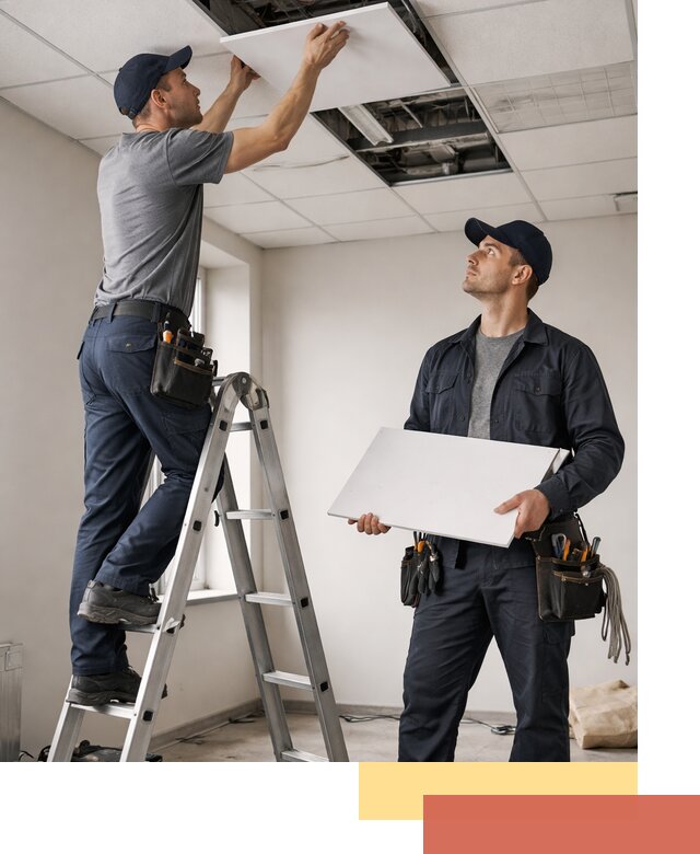 Обслуживание подвесного потолка в Сосновоборске — ремонт и чистка