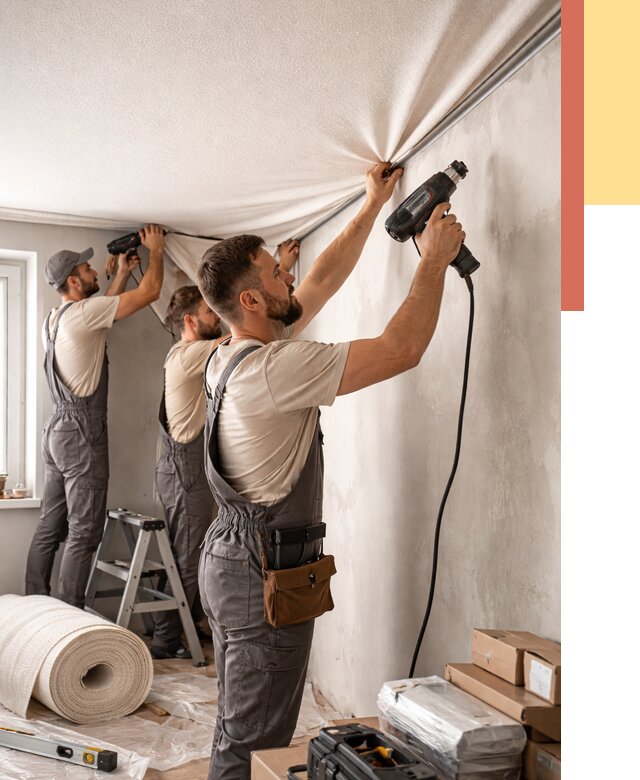 Монтаж фактурного натяжного потолка в Сосновоборске от 776 руб. — ОТДЕЛОЧНИК-Ссб