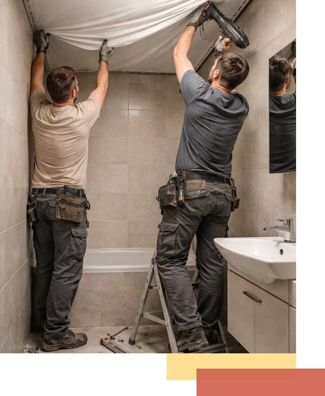 Монтаж натяжного потолка в ванной в Сосновоборске быстро и качественно