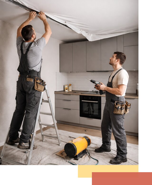 Монтаж натяжного потолка на кухне в Сосновоборске