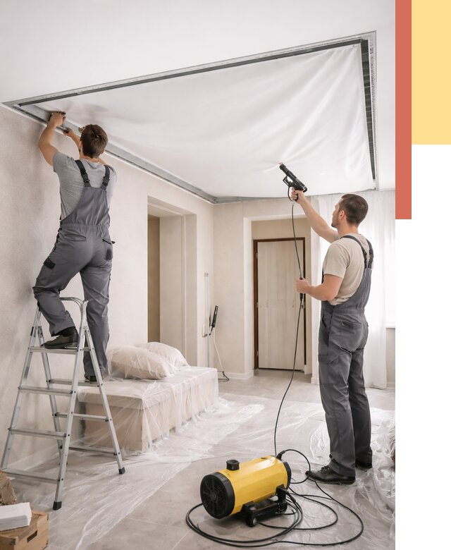 Монтаж натяжного потолка в прихожей в Сосновоборске от 2741 руб. под ключ | ОТДЕЛОЧНИК-Ссб