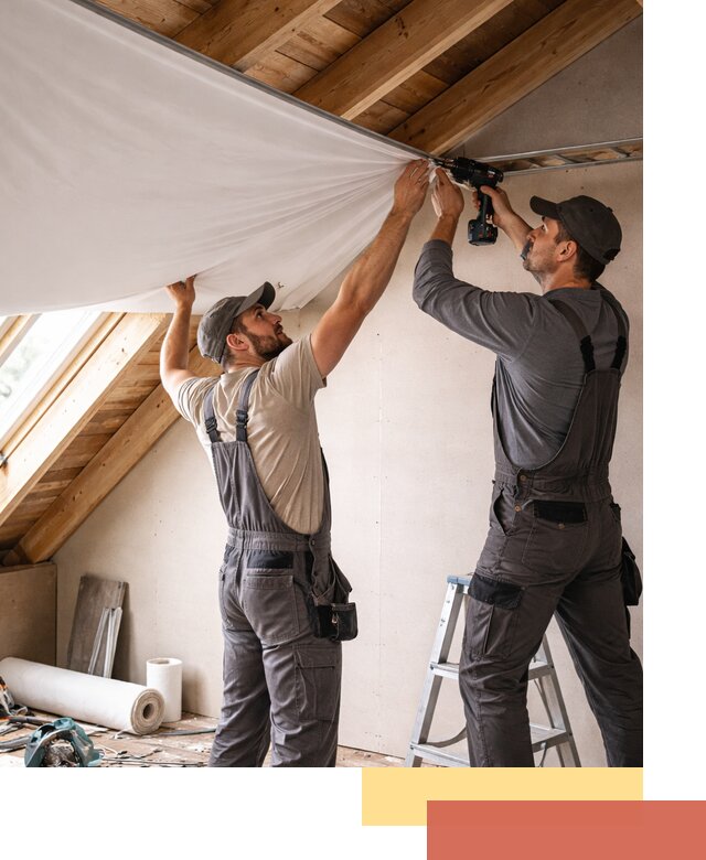 Монтаж натяжного потолка в мансарде в Сосновоборске