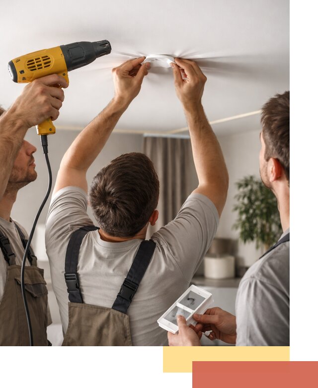 Ремонт прокола полотна натяжного потолка в Сосновоборске