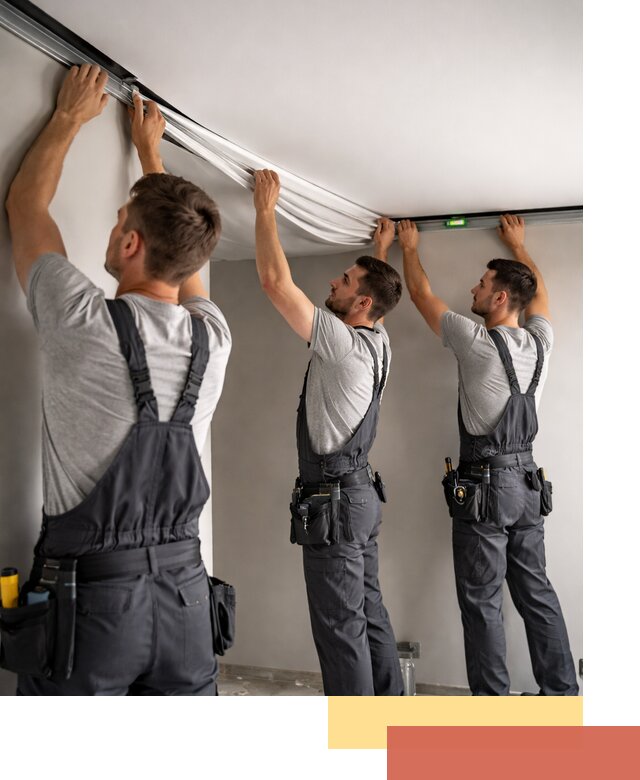 Теневые натяжные потолки в Сосновоборске: монтаж и отделка быстро и качественно