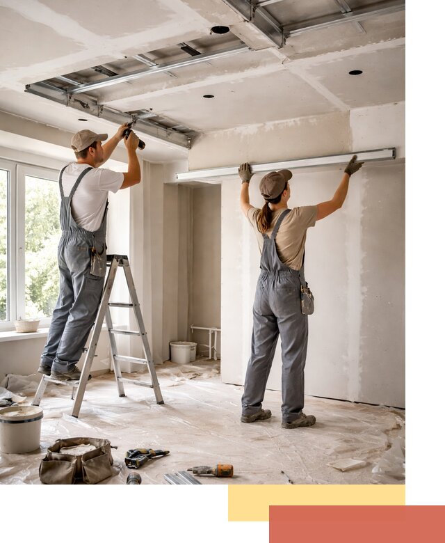 Монтаж многоуровневого потолка из гипсокартона в Сосновоборске