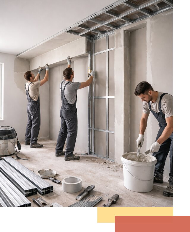 Монтаж потолка из гипсокартона с нишей в Сосновоборске