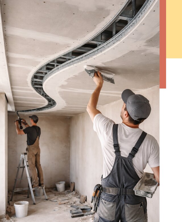 Криволинейный потолок из гипсокартона в Сосновоборске от 2172 руб./м2 | ОТДЕЛОЧНИК-Ссб