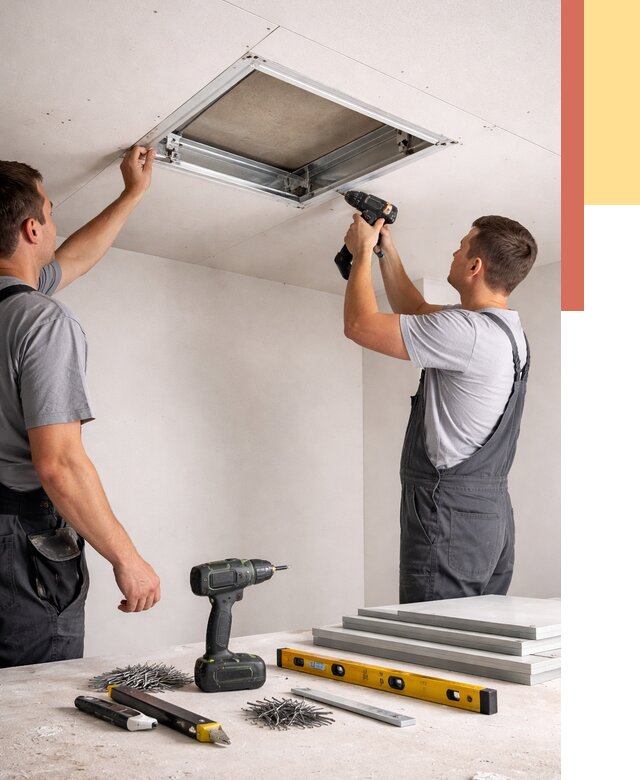 Установка люка в потолок ГКЛ в Сосновоборске от 2586 руб. под ключ | ОТДЕЛОЧНИК-Ссб