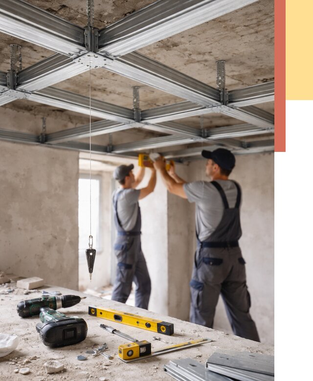 Монтаж каркаса потолка из профиля в Сосновоборске от 4655 руб. — услуги ОТДЕЛОЧНИК-Ссб