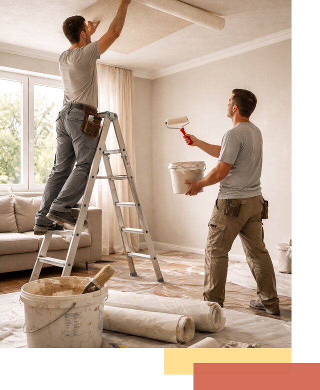 Поклейка обоев на потолок в Сосновоборске — качественно и быстро