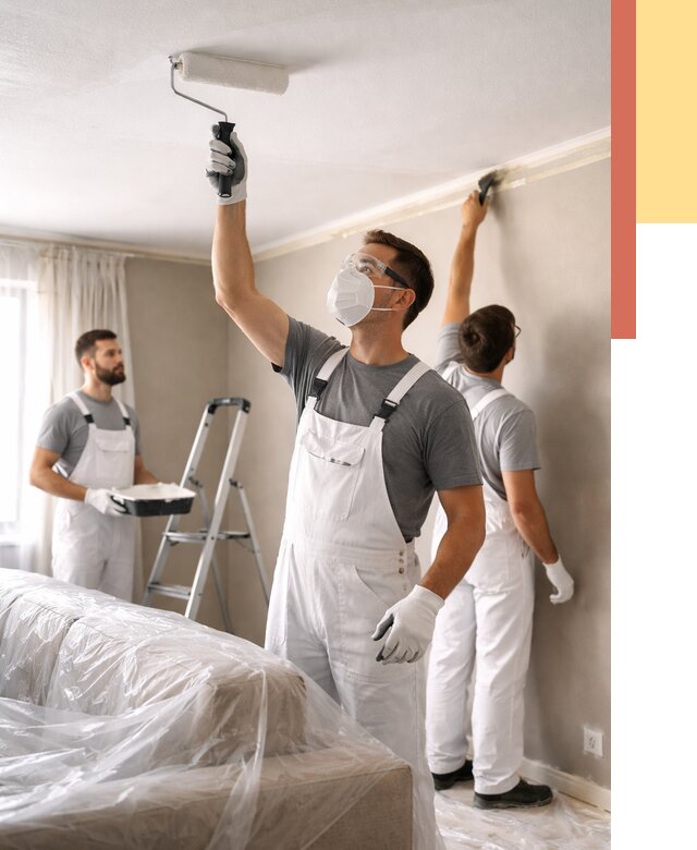 Покраска потолка водоэмельсионной краской в Сосновоборске от 2276 руб/м² — услуги под ключ | ОТДЕЛОЧНИК-Ссб