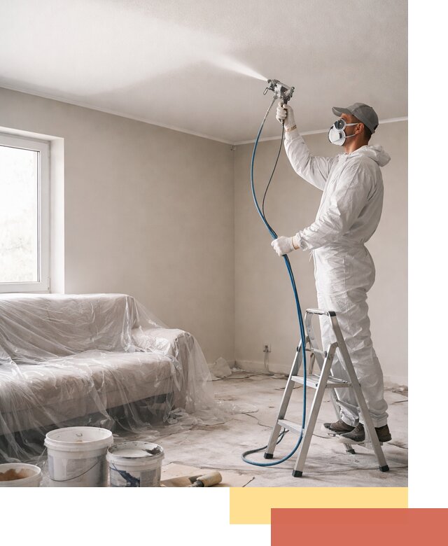 Покраска потолка краскопультом в Сосновоборске быстро и качественно