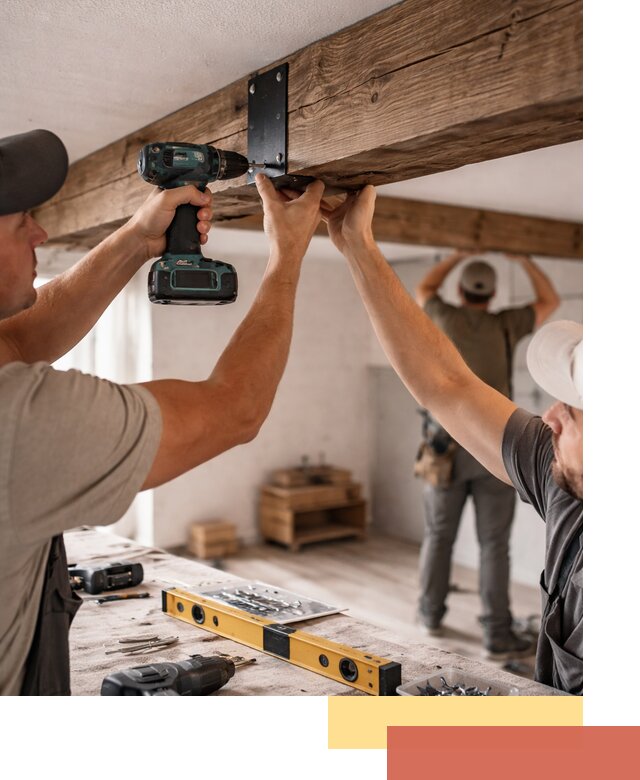 Монтаж декоративных потолочных балок в Сосновоборске