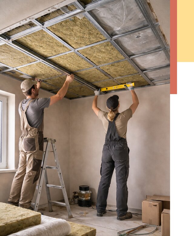 Шумоизоляция потолка в Сосновоборске от 1293 руб. под ключ — услуги ОТДЕЛОЧНИК-Ссб