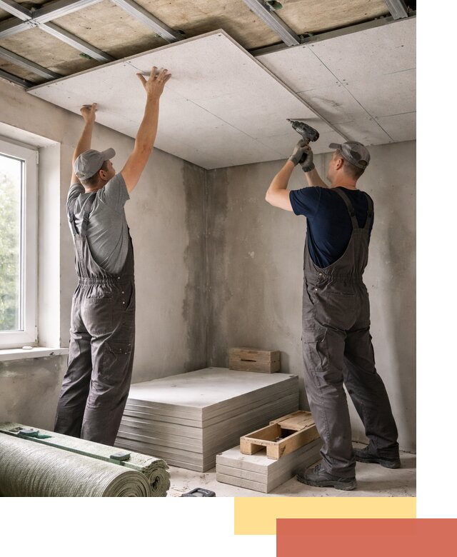 Шумоизоляция потолка панелями ЗИПС в Сосновоборске